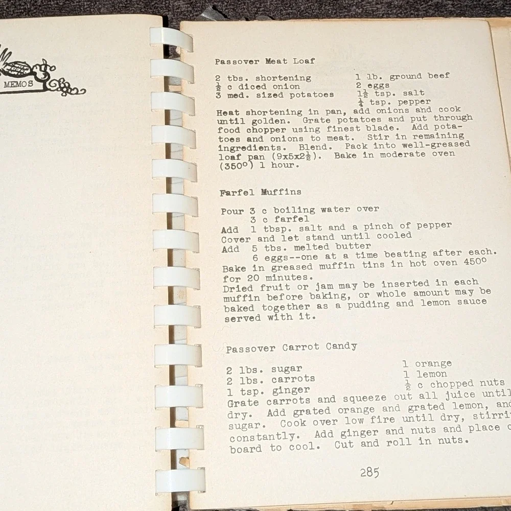 Vintage 1954 Once Upon a Mealtime Jewish Community Cookbook Sharon MA 3rd Ed
